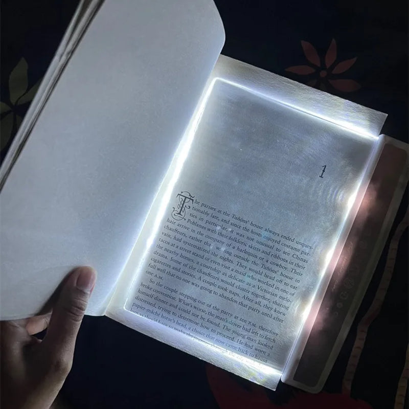 Página com luz de LED para livros
